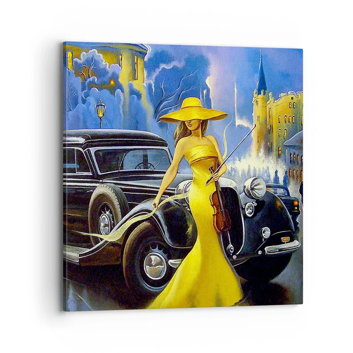 Quadro su tela - Stampe su Tela - Notturno per violino e amore - 70x70 cm