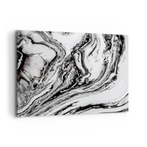 Quadro su tela - Stampe su Tela - Motivo astratto in marmo in bianco e nero - 120x80cm - All'inizio vi era il caos - Decorazione murale moderna per soggiorno e camera da letto ARTTOR