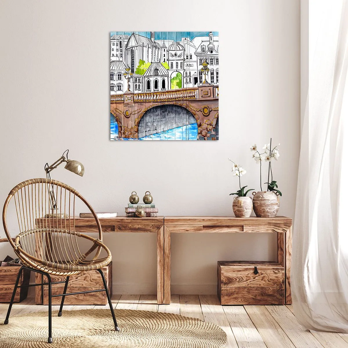 Quadro su tela - Stampe su Tela - Una città come dipinta - 60x60 cm