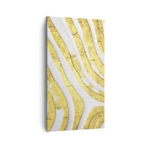 Quadro su tela - Stampe su Tela - Composizione in bianco e oro - 45x80 cm