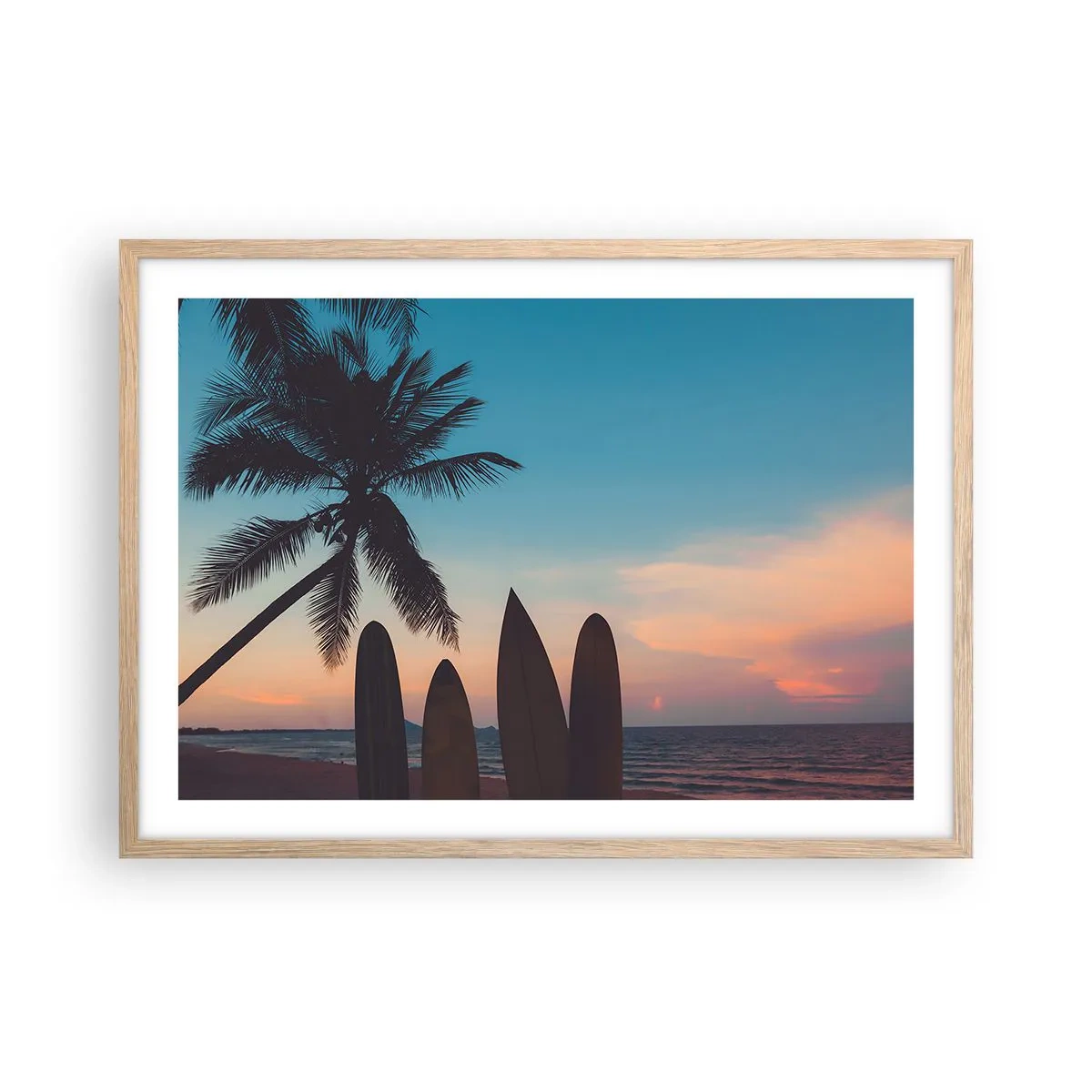 Poster in cornice rovere chiaro - Domani anche ci divertiamo - 70x50 cm