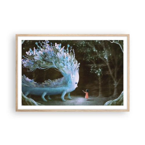 Poster in cornice rovere chiaro - Incontro fantastico - 91x61 cm