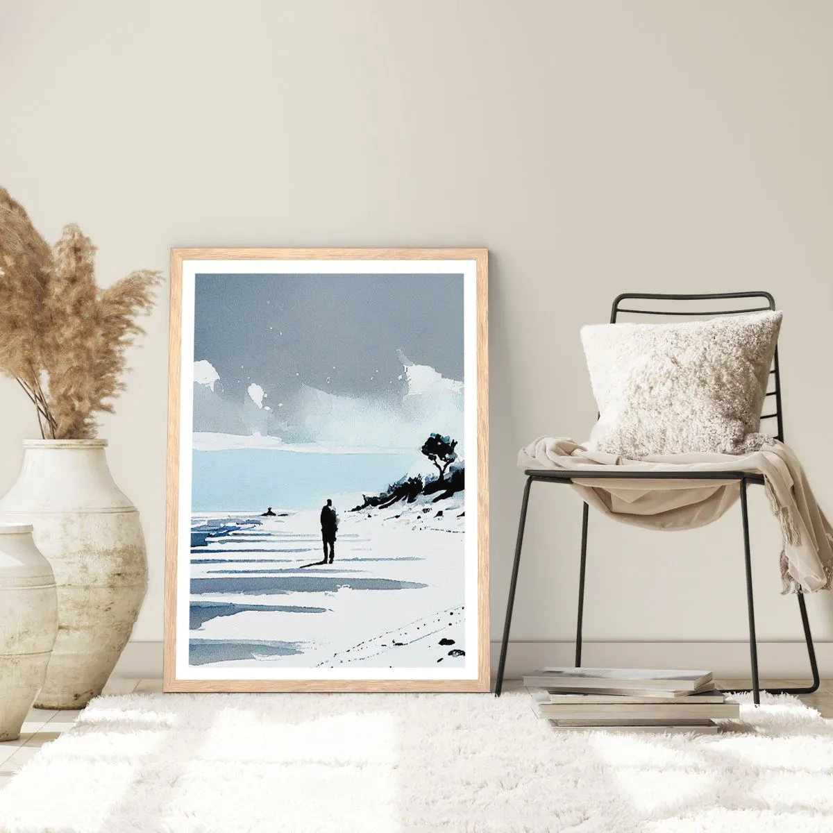 Poster in cornice rovere chiaro - Solo con se stesso - 50x70 cm