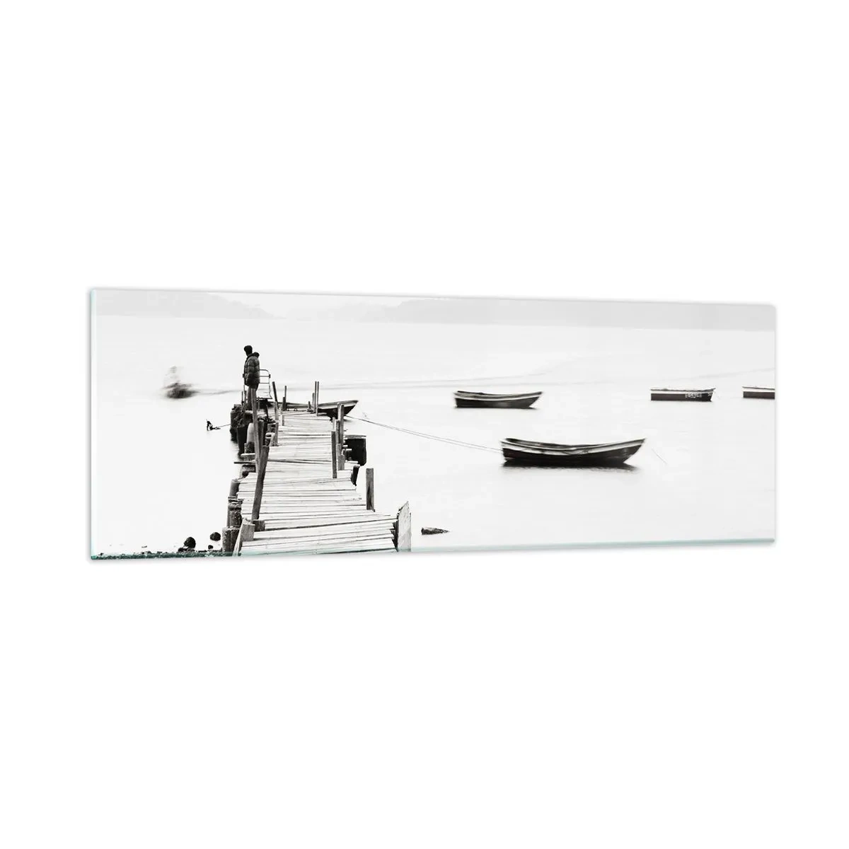 Quadro su vetro - Sull'acqua silenziosa e pura - 90x30 cm