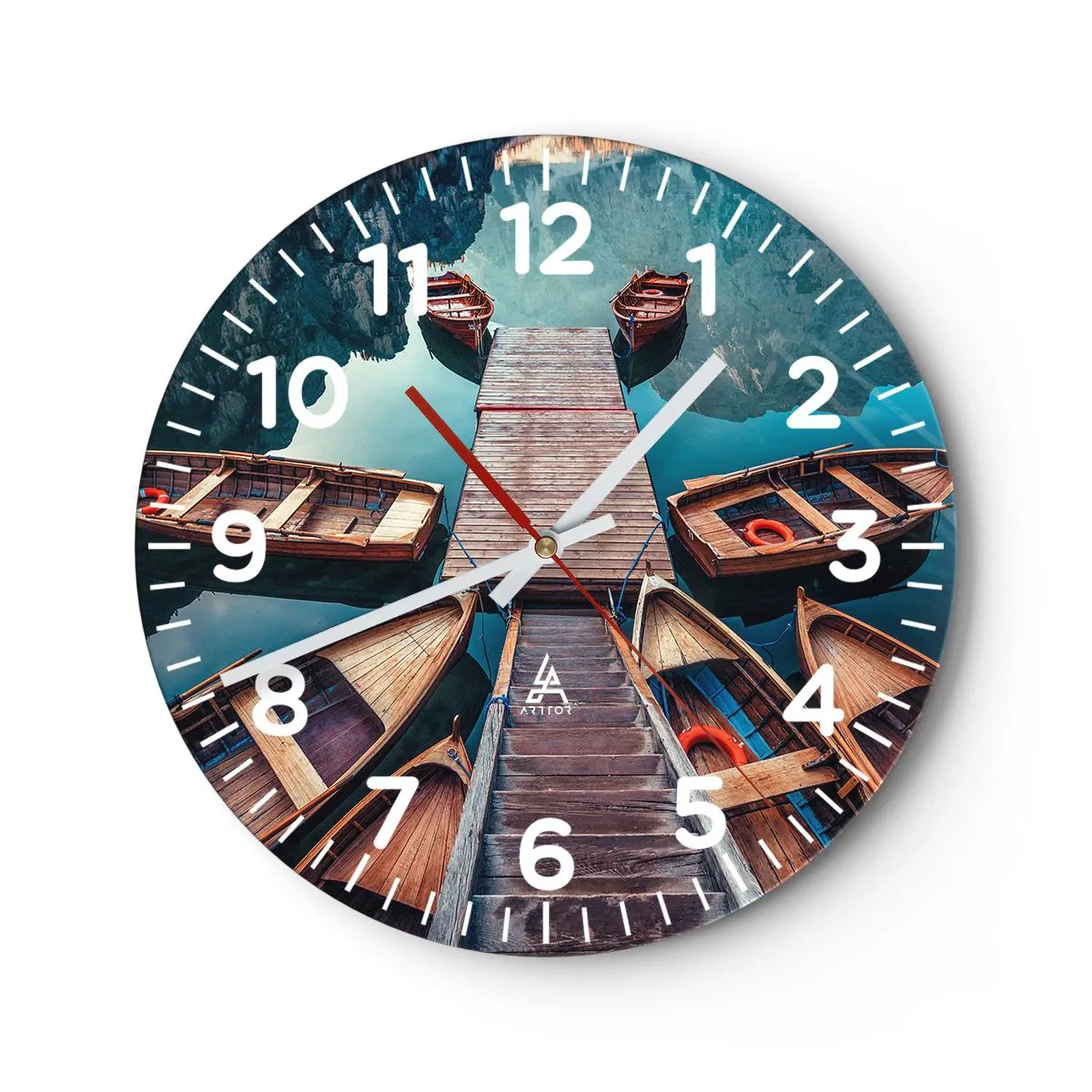 Orologio da parete - Orologio in Vetro - Aspetto sul molo - 40x40 cm