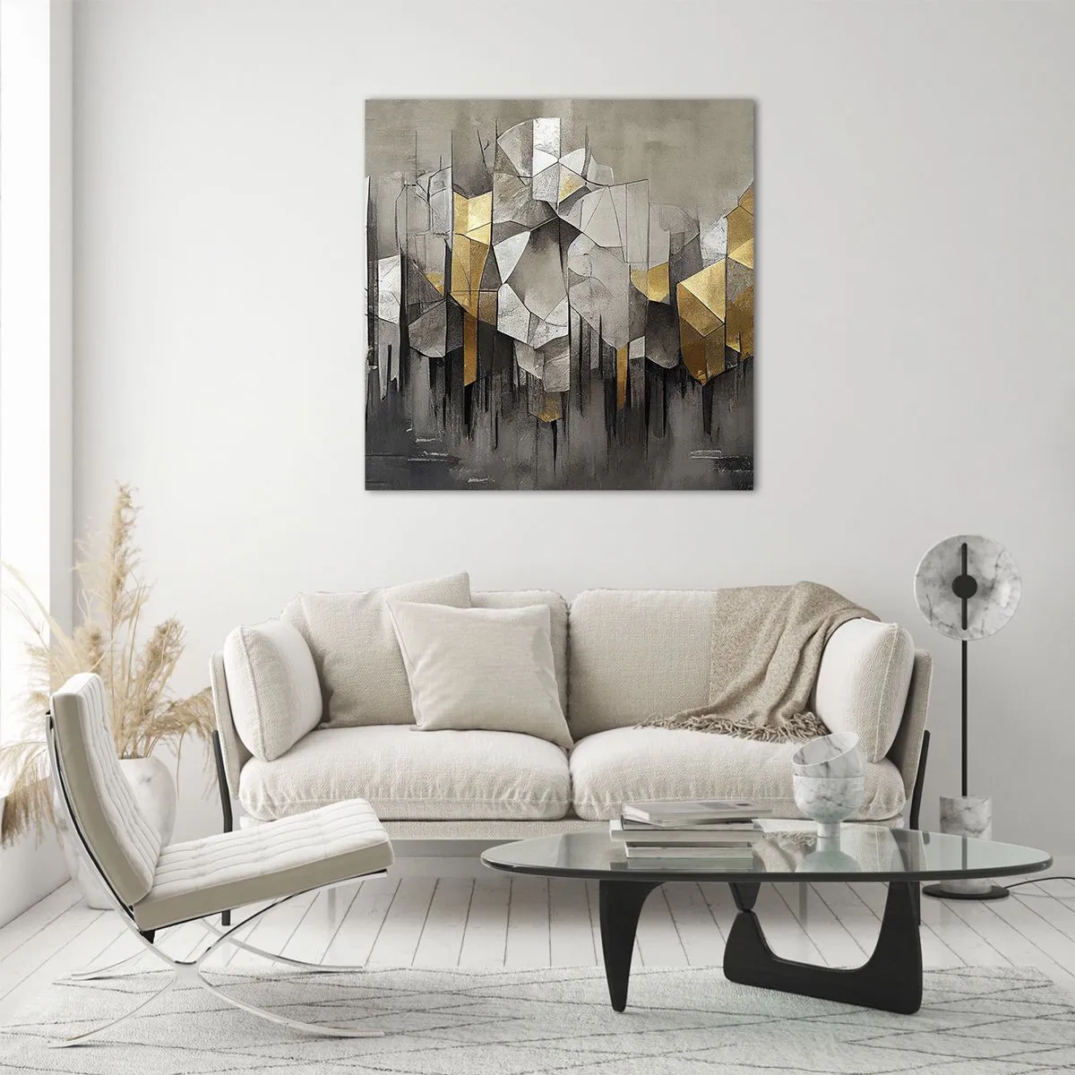 Quadro su vetro - Composizione di ghiaccio e luce - 60x60 cm