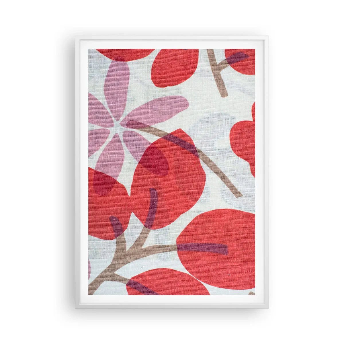 Poster in cornice bianca - Composizione di fiori in rosa - 70x100 cm