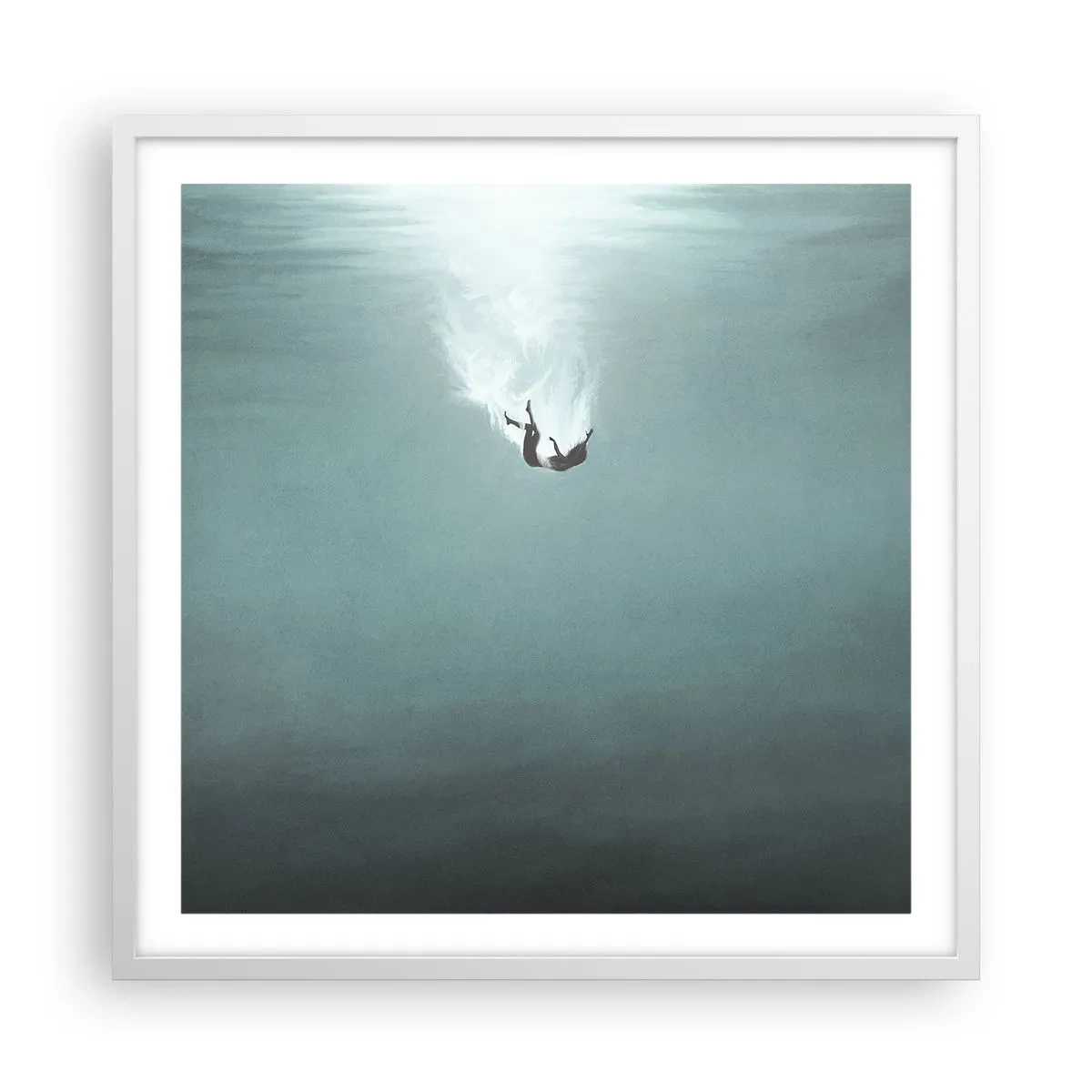 Poster in cornice bianca - Nell'abbraccio dell'oceano - 60x60 cm