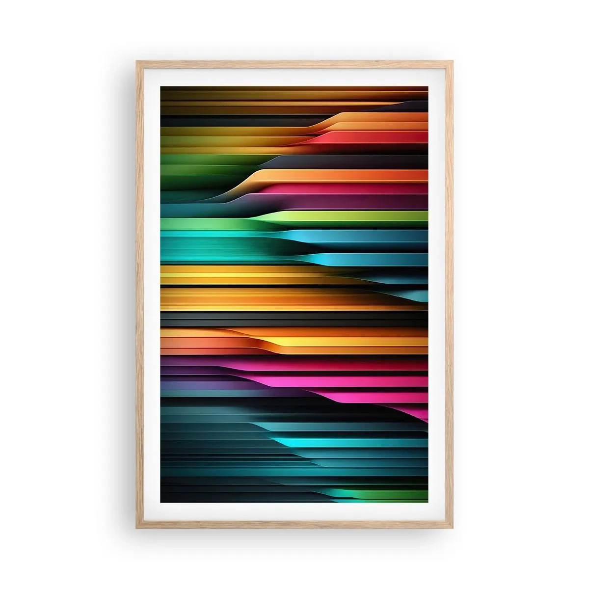 Poster in cornice rovere chiaro - Organi di luce - 61x91 cm