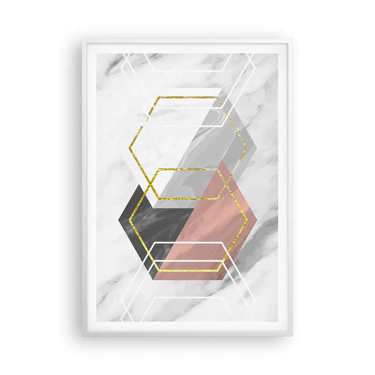 Poster in cornice bianca - Composizione a catena - 70x100 cm