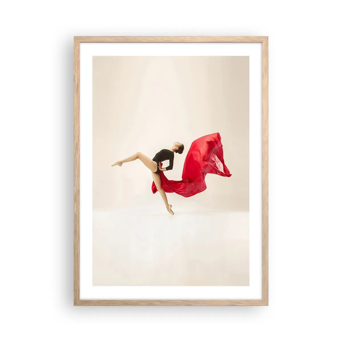 Poster in cornice rovere chiaro - Rosso e nero - 50x70 cm