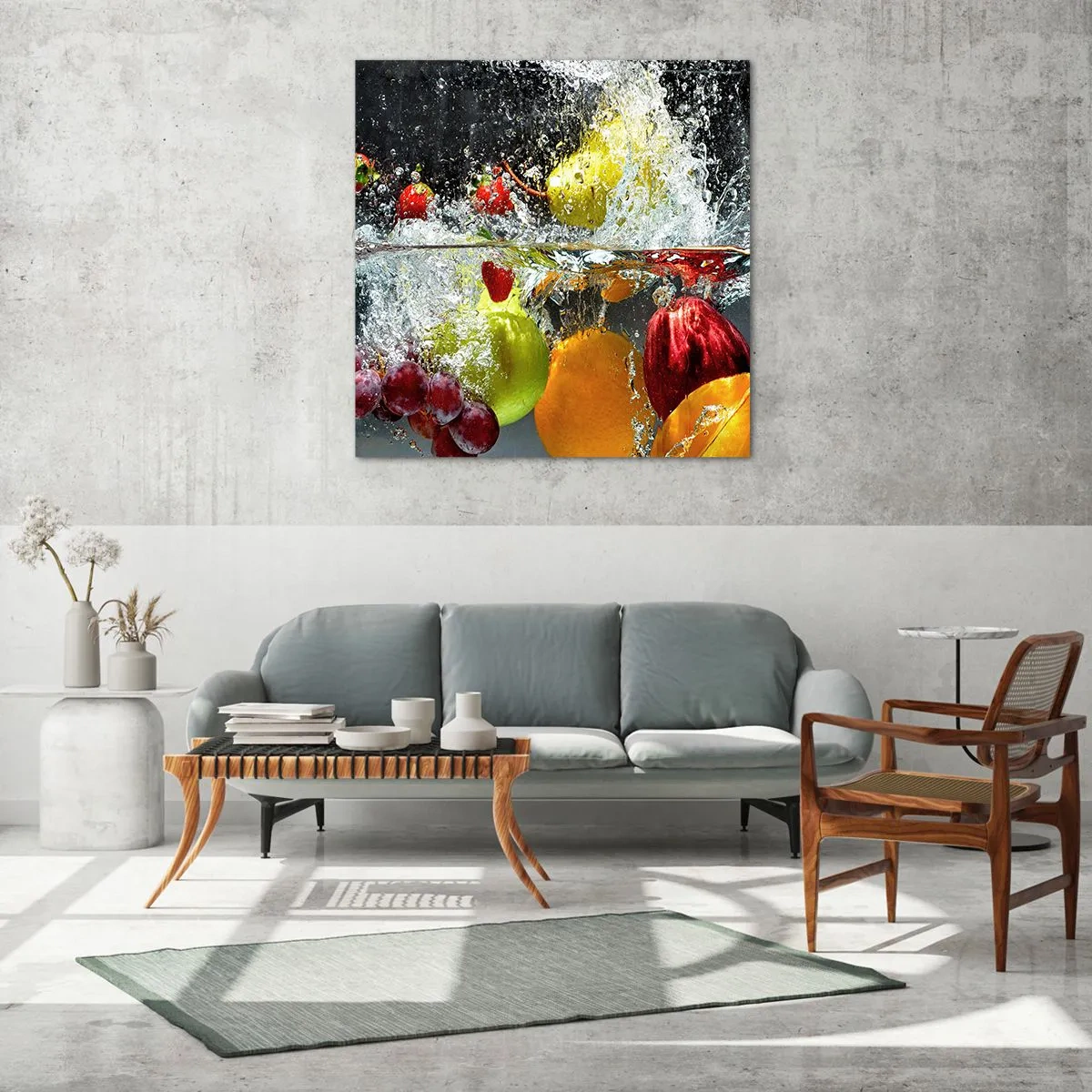 Quadro su vetro - Frutta rinfrescante - 60x60 cm