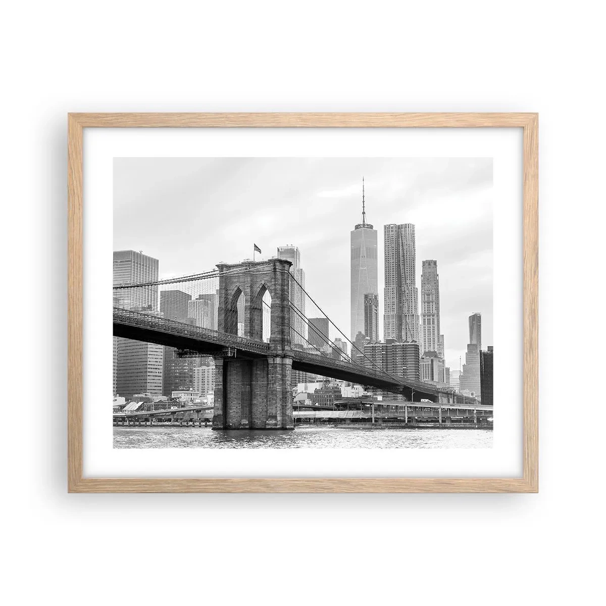 Poster in cornice rovere chiaro - Atmosfera di New York - 50x40 cm