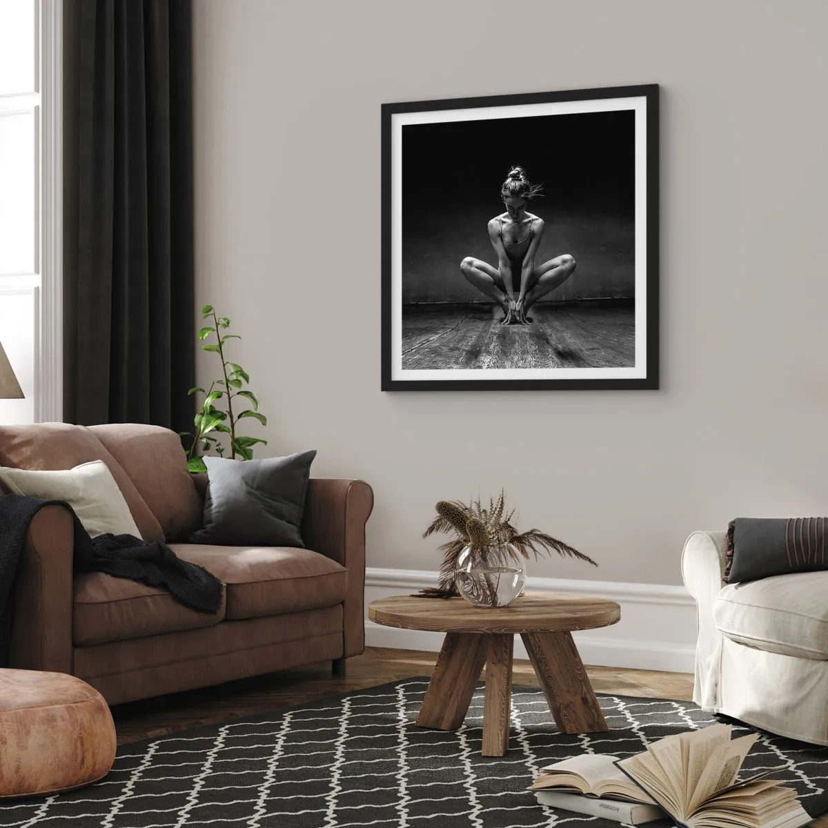 Poster in cornice nera - La concentrazione dell'energia della danza - 50x50 cm