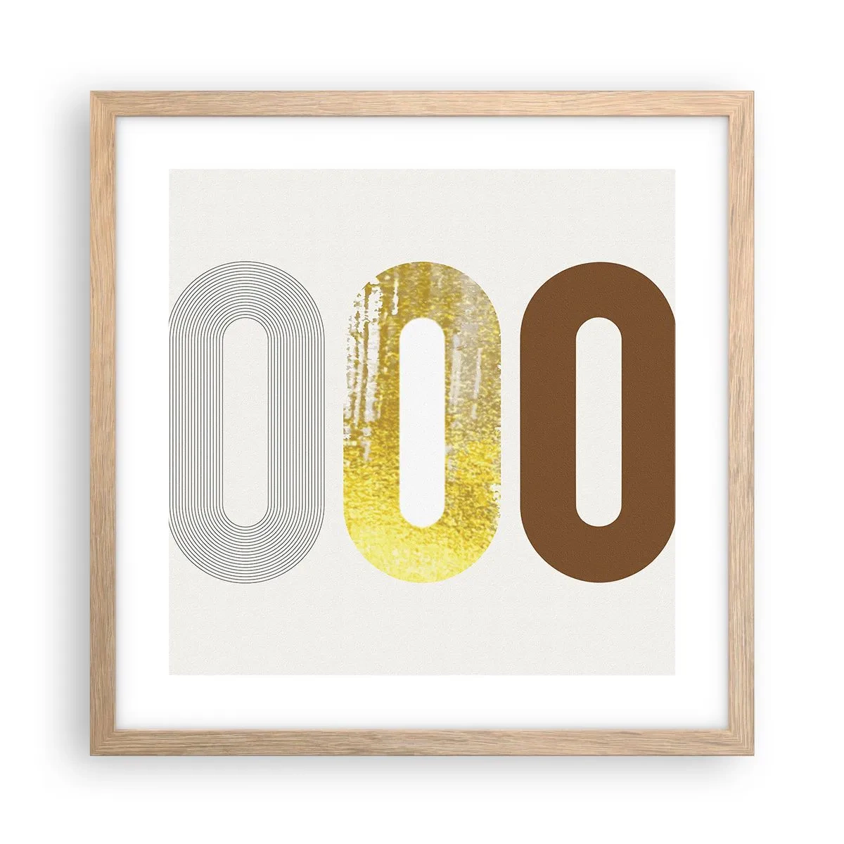 Poster in cornice rovere chiaro - Ohh! - 40x40 cm