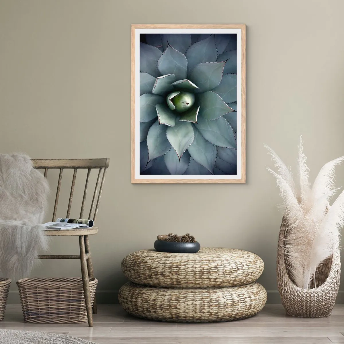Poster in cornice rovere chiaro - Adesca e minaccia - 40x50 cm