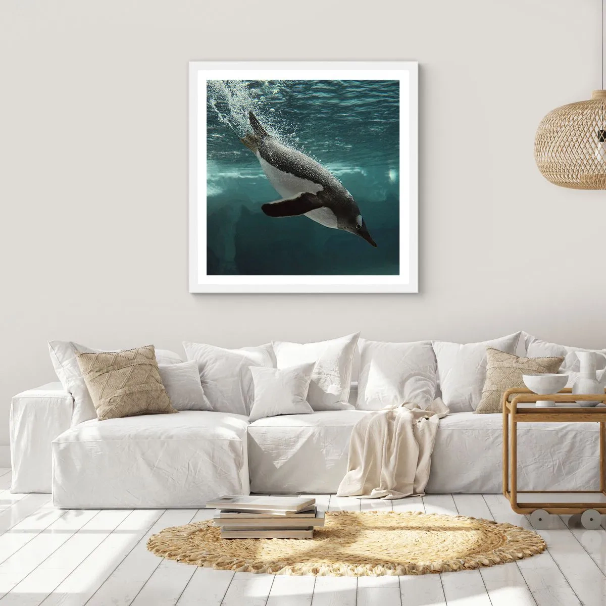 Poster in cornice bianca - Benvenuto nel mio mondo - 60x60 cm