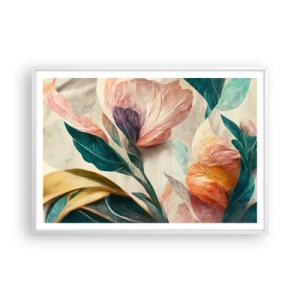 Poster in cornice bianca - I fiori delle isole del sud - 100x70 cm