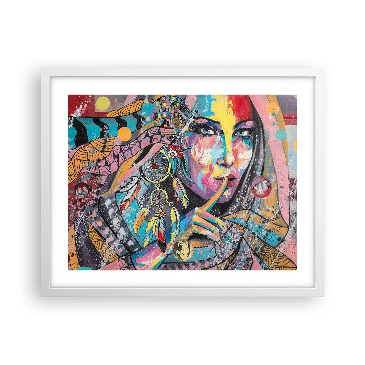 Poster in cornice bianca - Taci, finché capirai - 50x40 cm