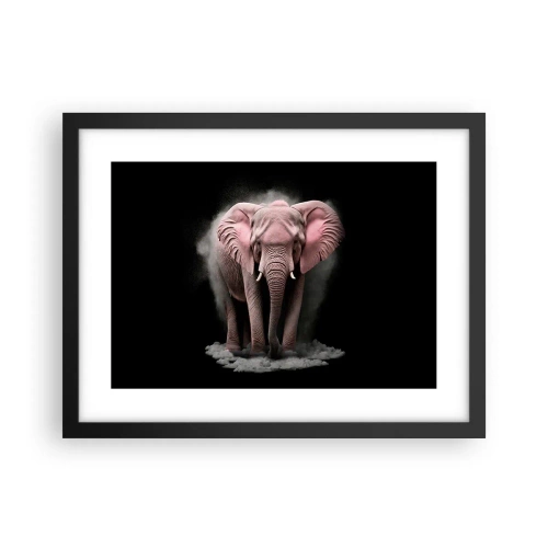 Poster in cornice nera - Non pensare all'elefante rosa! - 40x30 cm