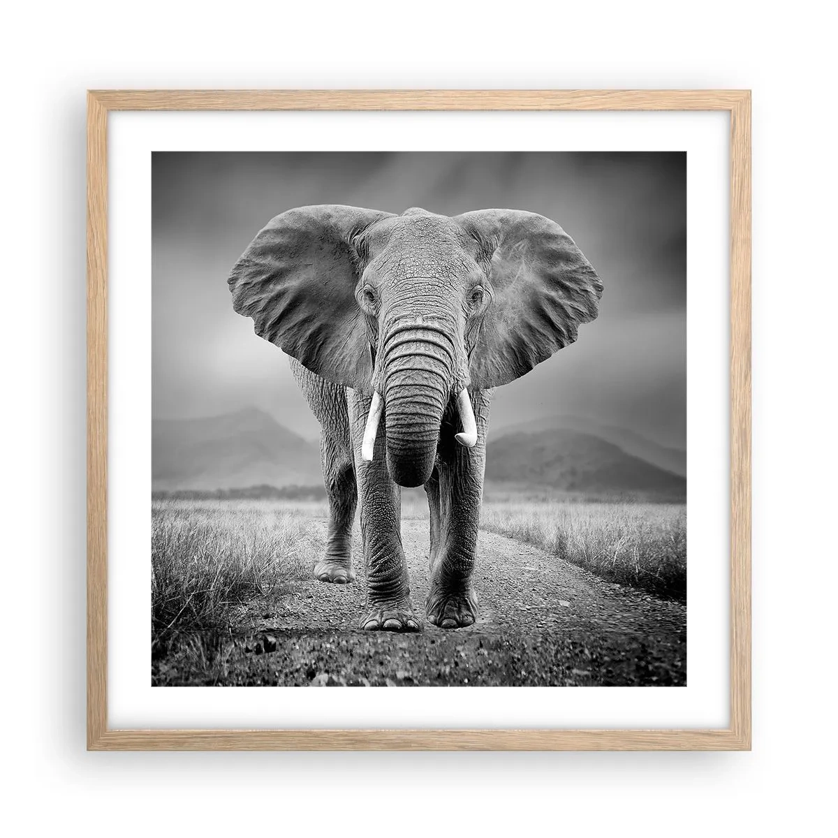 Poster in cornice rovere chiaro - Il padrone di casa dà il benvenuto - 50x50 cm