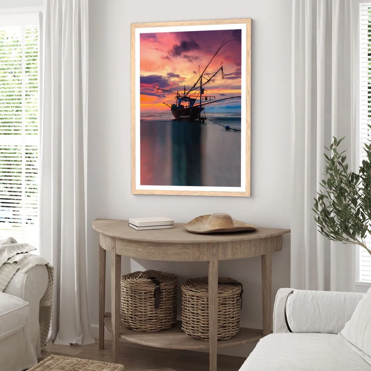 Poster in cornice rovere chiaro - Sera esotica - 50x70 cm