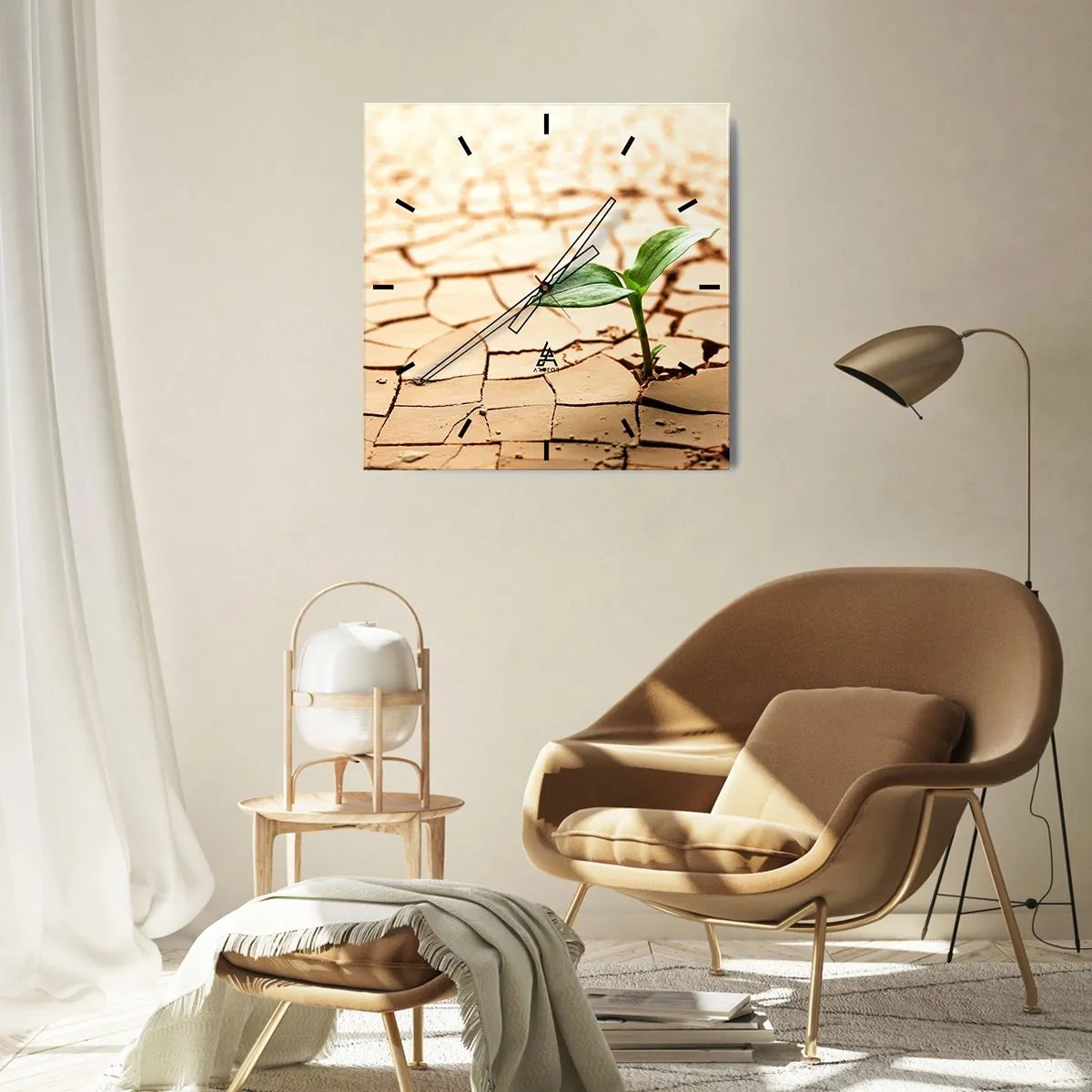 Orologio da parete - Orologio in Vetro - L'indomita forza della vita - 40x40 cm