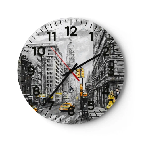 Orologio da parete - Orologio in Vetro - Racconto di New York - 40x40 cm