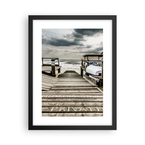 Poster in cornice nera - La spiaggia del nord - 30x40 cm