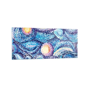 Quadro su vetro - Un'interpretazione artistica del cielo stellato nello stile di Van Gogh - 120x50cm - Dal quadro di Van Gogh - Decorazione murale moderna per soggiorno e camera da letto ARTTOR