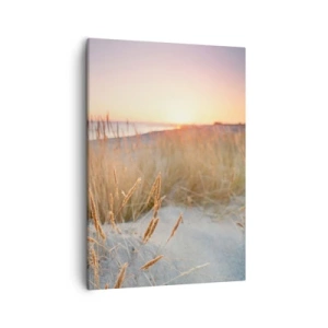 Quadro su tela - Stampe su Tela - Spiaggia al tramonto con erba alta - 50x70cm - Ninna nanna baltica - Decorazione murale moderna per soggiorno e camera da letto ARTTOR