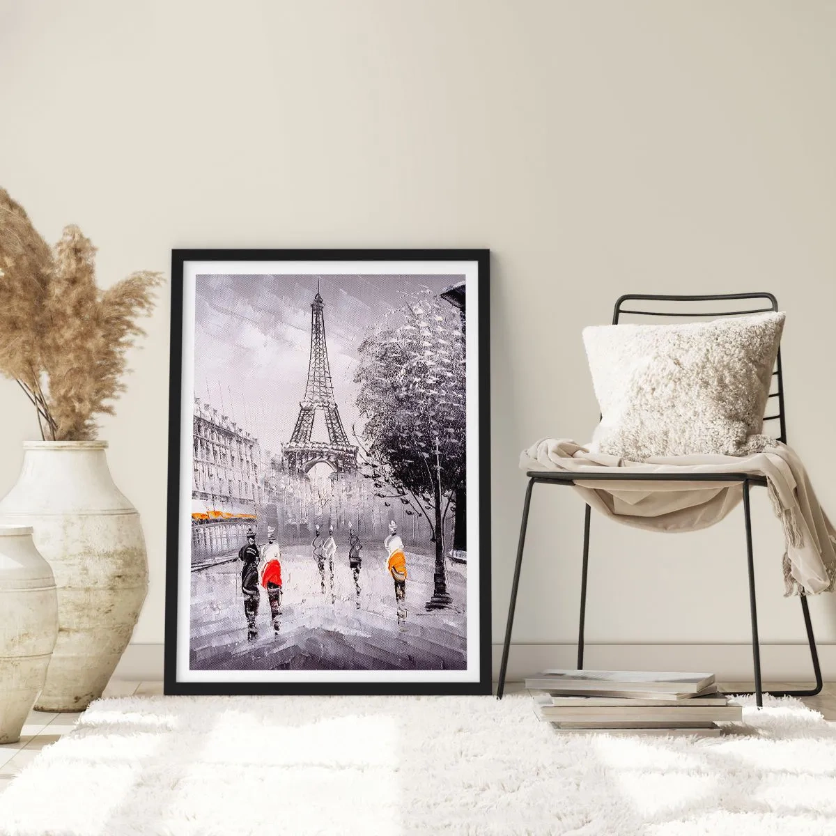 Poster in cornice nera - Passeggiata a Parigi - 61x91 cm