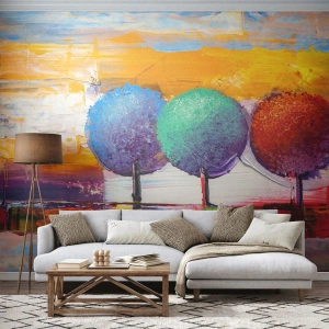 Fotomurali Autoadesivo Deluxe Sticker - Non c'è due senza tre - Paesaggio, Alberi, Pezzo - 500x350 cm