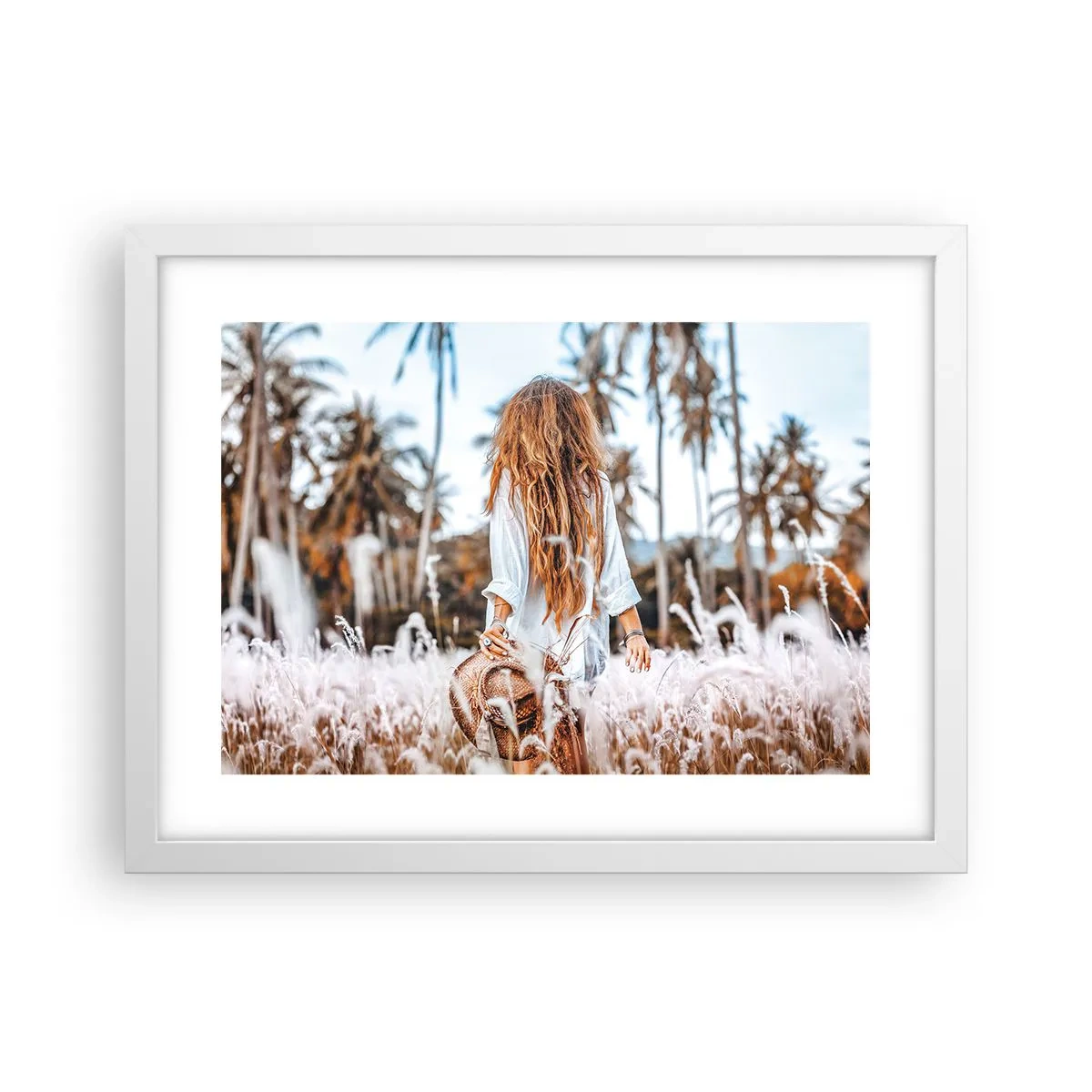 Poster in cornice bianca - Nata dalla lanugine dell'erba - 40x30 cm