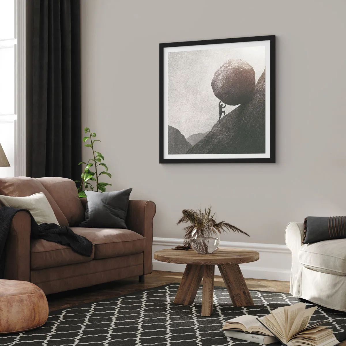 Poster in cornice nera - Credo contro ogni speranza - 60x60 cm