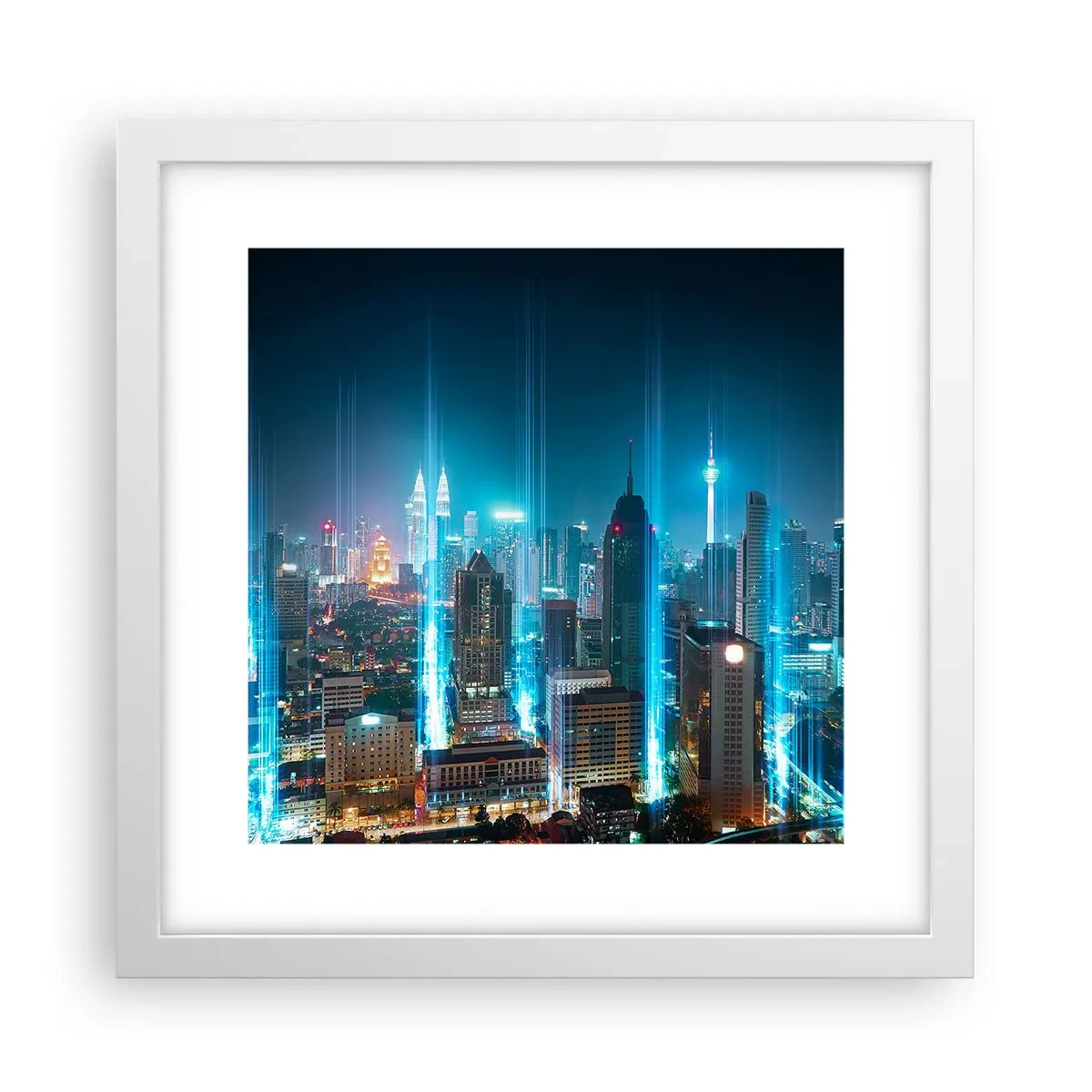 Poster in cornice bianca - Da Berlino al cielo - 30x30 cm