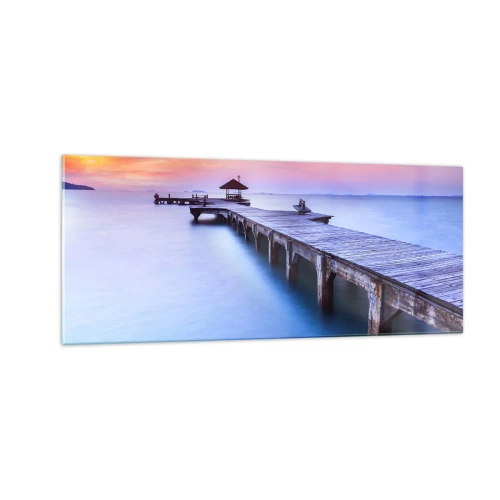 Quadro su vetro - Un mare di pace fino all'orizzonte - 100x40 cm