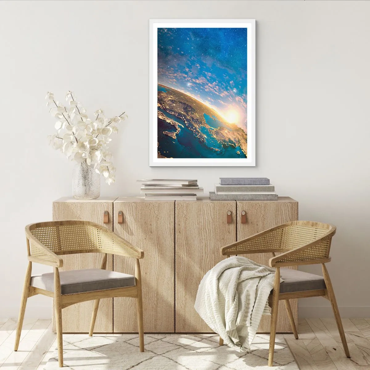Poster in cornice bianca - Guardiamoci da lontano - 30x40 cm
