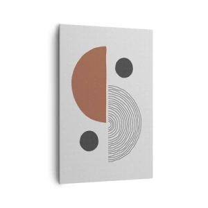 Quadro su tela - Stampe su Tela - Forme geometriche nelle tonalità del marrone e del nero - 80x120cm - La perfezione del cerchio - Decorazione murale moderna per soggiorno e camera da letto ARTTOR