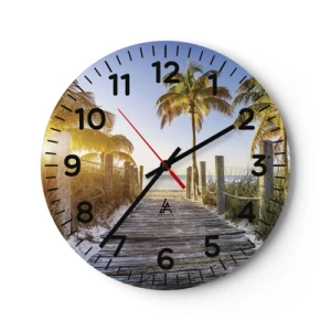 Orologio da parete - Orologio in Vetro - Dritto in paradiso - 30x30 cm