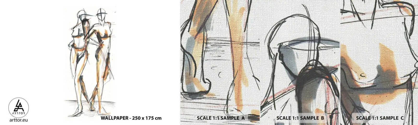 Campione di Fotomurale Premium Canvas - Studio di armonia - Grafica, Moda, Arte Moderna - 100x30 cm