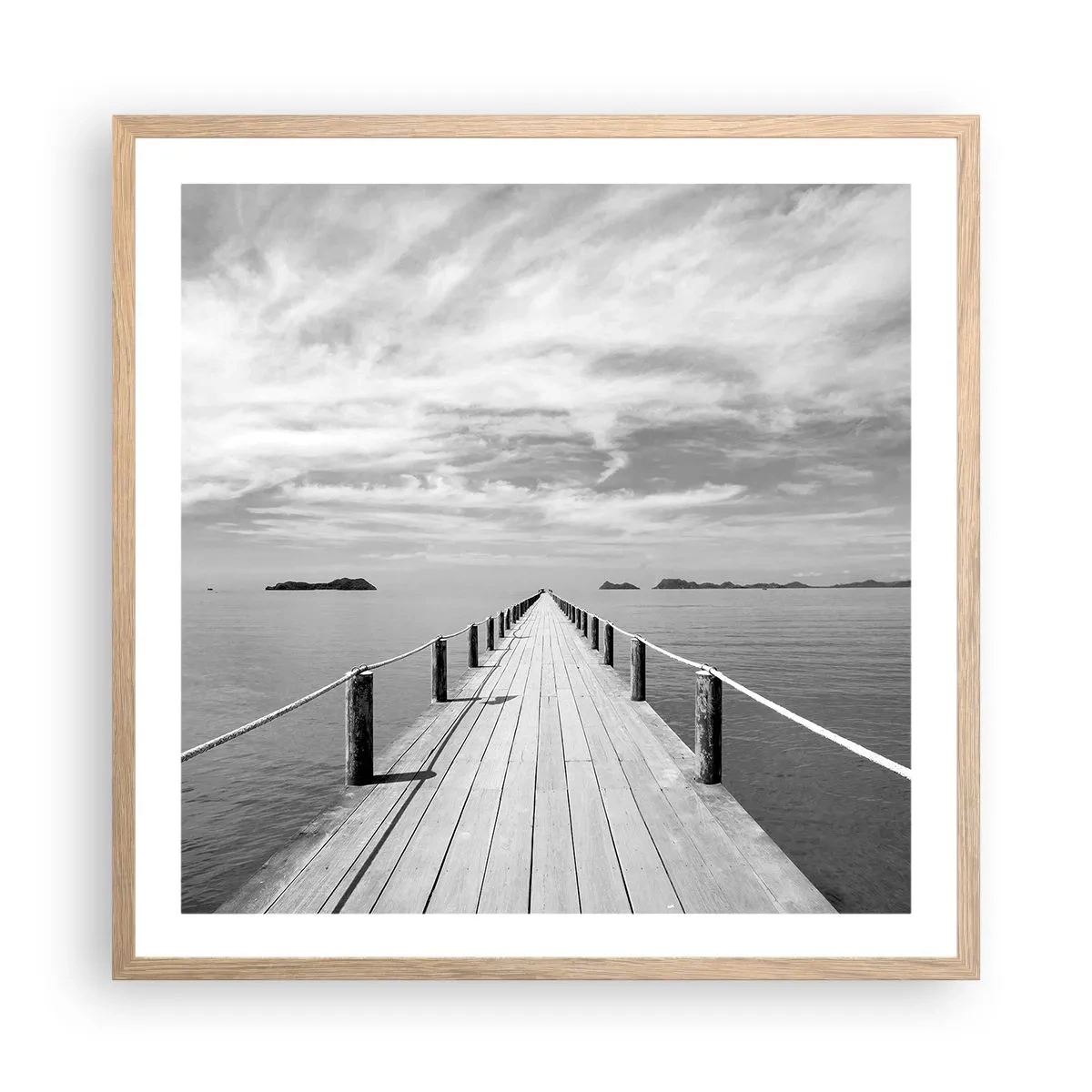Poster in cornice rovere chiaro - Forse un viaggio... - 60x60 cm