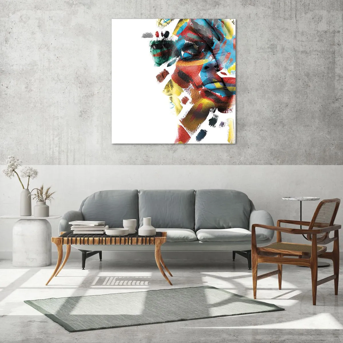 Quadro su vetro - Personalità colorata - 60x60 cm