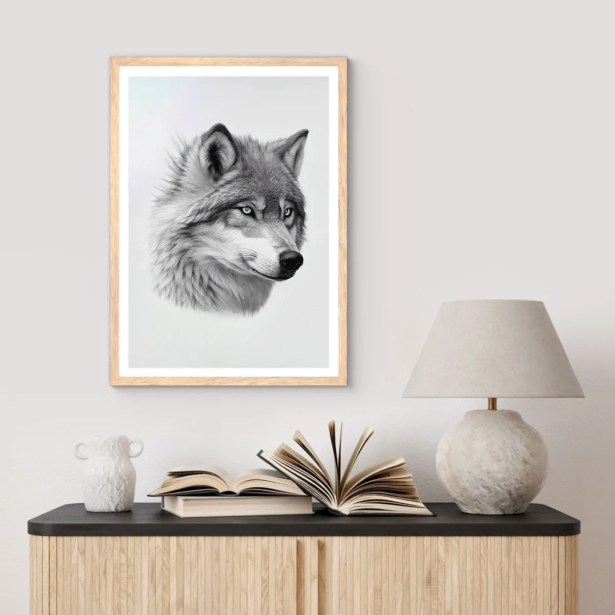 Poster in cornice rovere chiaro - Alfa, senza dubbio - 40x50 cm