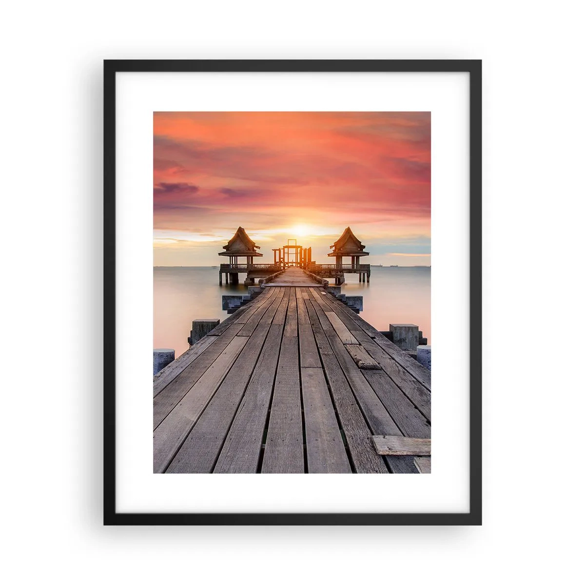 Poster in cornice nera - Tramonto d'oriente - 40x50 cm