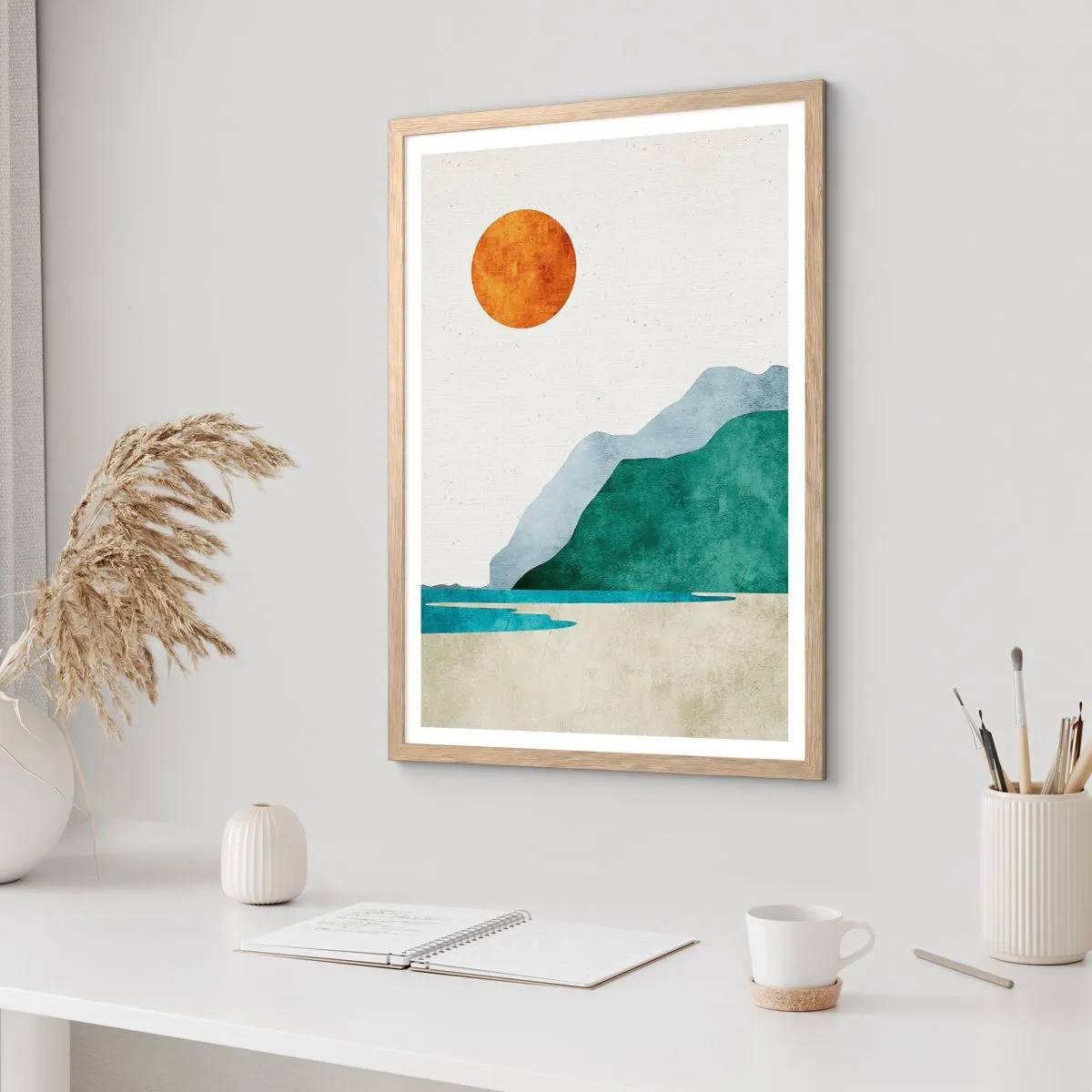 Poster in cornice rovere chiaro - Paesaggio come si deve - 61x91 cm