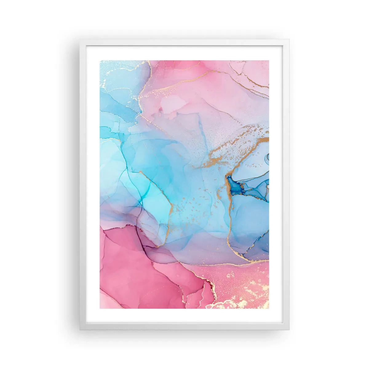 Poster in cornice bianca - Incontro e compenetrazione - 50x70 cm