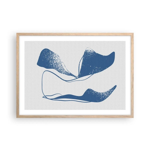 Poster in cornice rovere chiaro - Astrazione alata - 70x50 cm