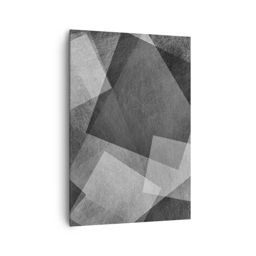 Quadro su tela - Stampe su Tela - Astrazione in bianco e nero con forme geometriche - 70x100cm - Simbolo eterno di ordine e durata - Decorazione murale moderna per soggiorno e camera da letto ARTTOR