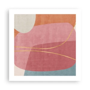 Poster - Composizione pastello con filo dorato - 50x50 cm